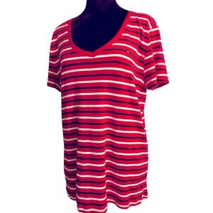 Tommy Hilfiger red, white & blue women’s striped shirt.  XXL. Great condition